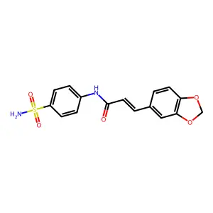 (E)-3-(1,3-benzodioxol-5-yl)-N-(4-sulfamoylphenyl)prop-2-enamide structure