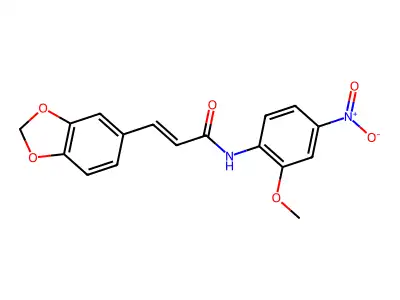 (E)-3-(1,3-benzodioxol-5-yl)-N-(2-methoxy-4-nitrophenyl)prop-2-enamide structure