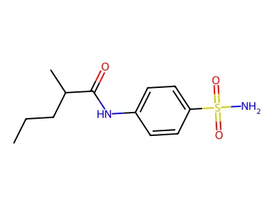 2-methyl-N-(4-sulfamoylphenyl)pentanamide structure