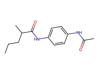 N-[4-(acetylamino)phenyl]-2-methylpentanamide structure