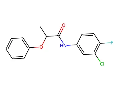 N-(3-chloro-4-fluorophenyl)-2-phenoxypropanamide structure