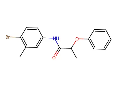 N-(4-bromo-3-methylphenyl)-2-phenoxypropanamide structure