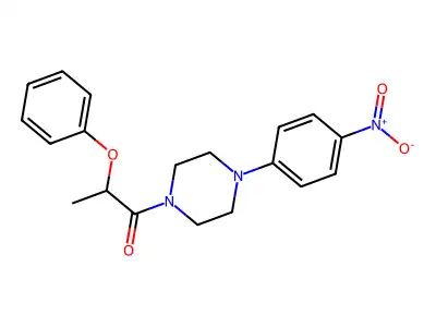 1-[4-(4-Nitrophenyl)piperazin-1-yl]-2-phenoxypropan-1-one structure