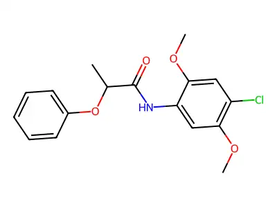 N-(4-chloro-2,5-dimethoxyphenyl)-2-phenoxypropanamide structure