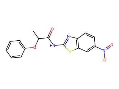 N-(6-nitrobenzo[d]thiazol-2-yl)-2-phenoxypropanamide structure