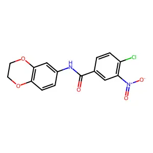 4-chloro-N-(2,3-dihydro-1,4-benzodioxin-6-yl)-3-nitrobenzamide structure