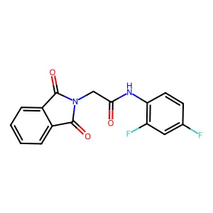 N-(2,4-difluorophenyl)-2-(1,3-dioxoisoindol-2-yl)acetamide structure