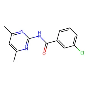 3-chloro-N-(4,6-dimethylpyrimidin-2-yl)benzamide structure