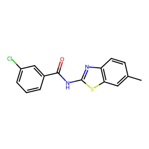 3-chloro-N-(6-methyl-1,3-benzothiazol-2-yl)benzamide structure