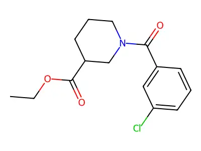 Ethyl 1-[(3-chlorophenyl)carbonyl]piperidine-3-carboxylate structure