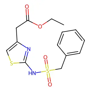 Ethyl {2-[(benzylsulfonyl)amino]-1,3-thiazol-4-yl}acetate structure