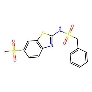 N-(6-methylsulfonyl-1,3-benzothiazol-2-yl)-1-phenylmethanesulfonamide structure