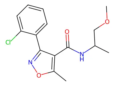 3-(2-chlorophenyl)-N-(1-methoxypropan-2-yl)-5-methyl-1,2-oxazole-4-carboxamide structure