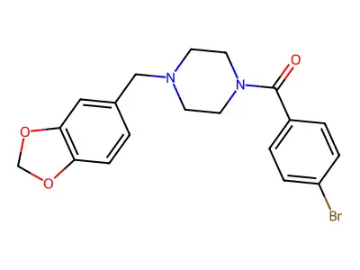 (4-(Benzo[d][1,3]dioxol-5-ylmethyl)piperazin-1-yl)(4-bromophenyl)methanone structure