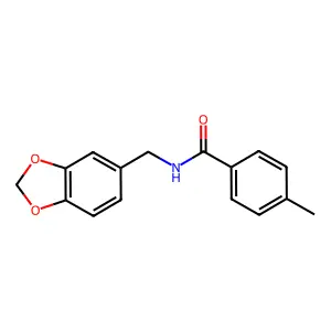 N-(1,3-benzodioxol-5-ylmethyl)-4-methylbenzamide structure