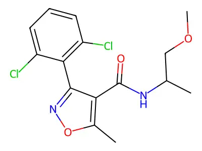 3-(2,6-dichlorophenyl)-N-(1-methoxypropan-2-yl)-5-methyl-1,2-oxazole-4-carboxamide structure