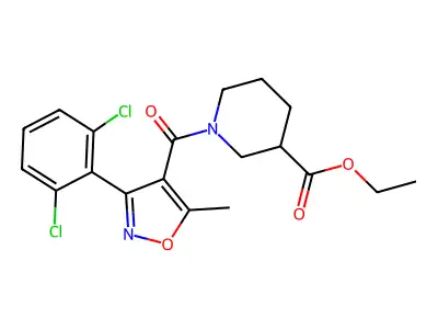 ethyl 1-[3-(2,6-dichlorophenyl)-5-methyl-1,2-oxazole-4-carbonyl]piperidine-3-carboxylate structure