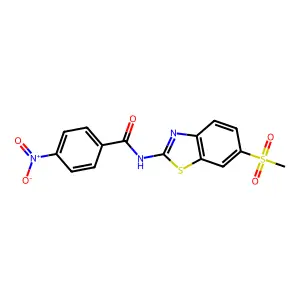 N-(6-methanesulfonyl-1,3-benzothiazol-2-yl)-4-nitrobenzamide structure