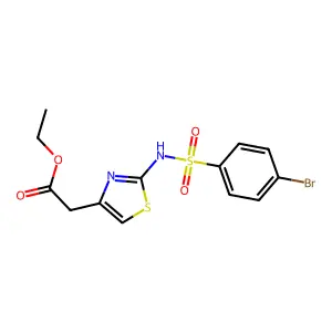 Ethyl (2-{[(4-bromophenyl)sulfonyl]amino}-1,3-thiazol-4-yl)acetate structure