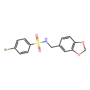N-(1,3-benzodioxol-5-ylmethyl)-4-bromobenzenesulfonamide structure