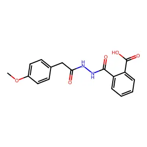 2-({2-[(4-Methoxyphenyl)acetyl]hydrazino}carbonyl)benzoic acid structure