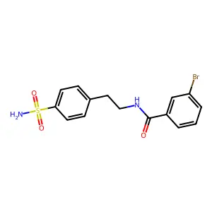 3-bromo-N-[2-(4-sulfamoylphenyl)ethyl]benzamide structure