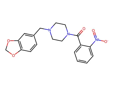 [4-(1,3-Benzodioxol-5-ylmethyl)piperazin-1-yl]-(2-nitrophenyl)methanone structure