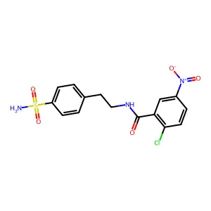 2-chloro-5-nitro-N-[2-(4-sulfamoylphenyl)ethyl]benzamide structure