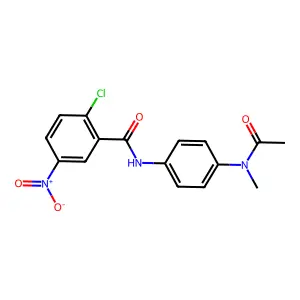 N-{4-[acetyl(methyl)amino]phenyl}-2-chloro-5-nitrobenzamide structure