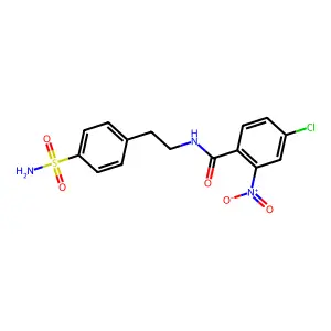 4-chloro-2-nitro-N-[2-(4-sulfamoylphenyl)ethyl]benzamide structure