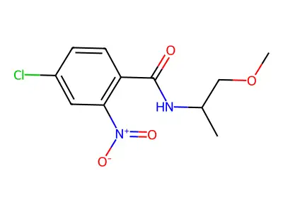 4-chloro-N-(1-methoxypropan-2-yl)-2-nitrobenzamide structure