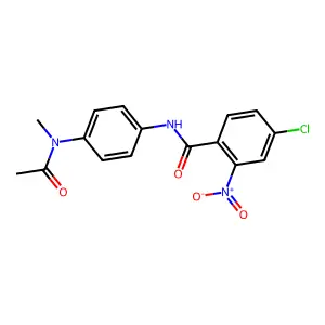 N-{4-[acetyl(methyl)amino]phenyl}-4-chloro-2-nitrobenzamide structure