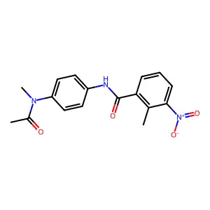 N-{4-[acetyl(methyl)amino]phenyl}-2-methyl-3-nitrobenzamide structure