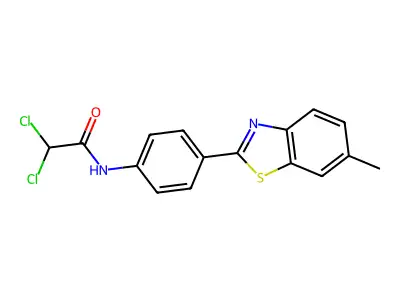 2,2-dichloro-N-[4-(6-methyl-1,3-benzothiazol-2-yl)phenyl]acetamide structure