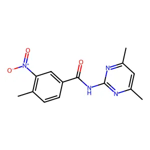 N-(4,6-dimethylpyrimidin-2-yl)-4-methyl-3-nitrobenzamide structure