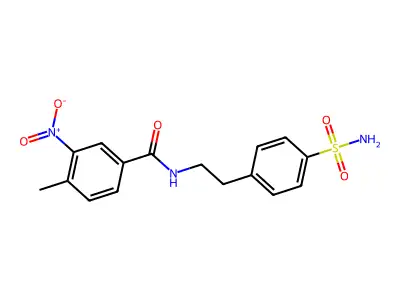 4-methyl-3-nitro-N-[2-(4-sulfamoylphenyl)ethyl]benzamide structure