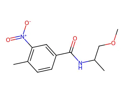 N-(1-methoxypropan-2-yl)-4-methyl-3-nitrobenzamide structure