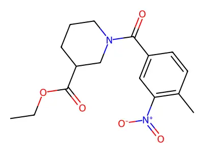 Ethyl 1-(4-methyl-3-nitrobenzoyl)-3-piperidinecarboxylate structure