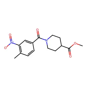 Methyl 1-(4-methyl-3-nitrobenzoyl)piperidine-4-carboxylate structure