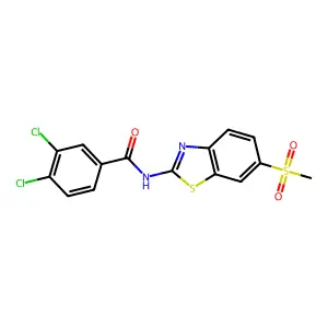 3,4-dichloro-N-[6-(methylsulfonyl)-1,3-benzothiazol-2-yl]benzamide structure