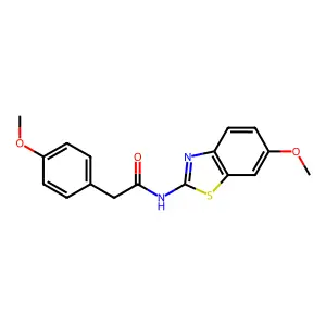 N-(6-methoxy-1,3-benzothiazol-2-yl)-2-(4-methoxyphenyl)acetamide structure