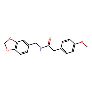 N-(1,3-benzodioxol-5-ylmethyl)-2-(4-methoxyphenyl)acetamide structure