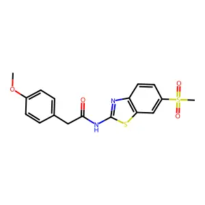 2-(4-methoxyphenyl)-N-[6-(methylsulfonyl)benzothiazol-2-yl]acetamide structure