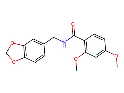 N-(1,3-benzodioxol-5-ylmethyl)-2,4-dimethoxybenzamide structure