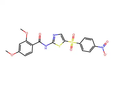 2,4-dimethoxy-N-[5-(4-nitrophenyl)sulfonyl-1,3-thiazol-2-yl]benzamide structure