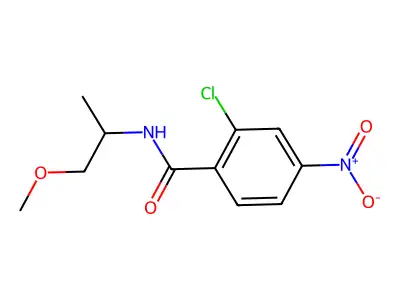 2-chloro-N-(1-methoxypropan-2-yl)-4-nitrobenzamide structure