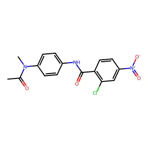 N-{4-[acetyl(methyl)amino]phenyl}-2-chloro-4-nitrobenzamide structure