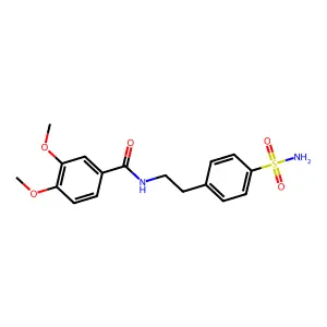 3,4-dimethoxy-N-[2-(4-sulfamoylphenyl)ethyl]benzamide structure