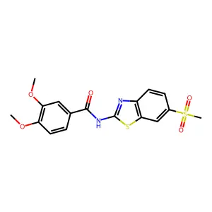 3,4-dimethoxy-N-(6-(methylsulfonyl)benzo[d]thiazol-2-yl)benzamide structure
