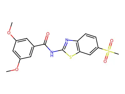 3,5-dimethoxy-N-[6-(methylsulfonyl)-1,3-benzothiazol-2-yl]benzamide structure